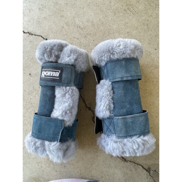 Roma Equine Protective Suede Boots Horse Size Medium Lined Standard Washable NEW - Picture 3 of 8